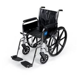 Medline Excel Wheelchair, Removable Full-Length Arms, Swing-Away Footrests, 20", 1/CS (MDS806400FLA)