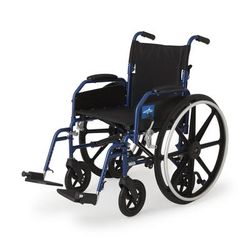 Medline Hybrid 2 Transport Wheelchair with Removable Desk-Length Arms and Swing-Away Footrests, 300 lb. Weight Capacity, 18" Width, 1/CS (MDS806250H2)