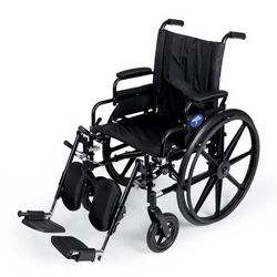 Medline K4 Extra-Wide Lightweight Wheelchair with Swing-Back Desk-Length Arms and Elevating Leg Rests, 350 lb. Weight Capacity, 20" Width, 1 EA (MDS80