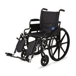 Medline K4 Lightweight Wheelchair with Swing-Back Desk-Length Arms and Detachable Swing-Away Elevating Leg Rests, 300 lb. Weight Capacity, 18" Width,
