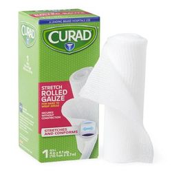 Curad Stretch Rolled Gauze, 4" x 4.1 yd., 24/CS (CUR47144ERB)