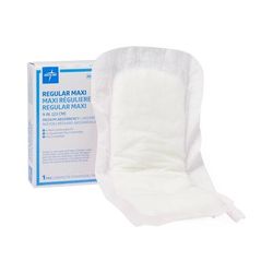 Medline Nonsterile Sanitary Maxi Pads with Adhesive Strip, Packaged in Individual 4" Vending Box, 9", 250/CS (NON241278)
