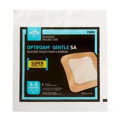 Medline Optifoam Gentle Silicone-Faced Foam Dressing in Educational Packaging, 6" x 6" (15.2 x 15.2 cm), 1 EA (MSC2166EPH)