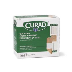Medline Quick Strip Fabric Sterile Adhesive Bandages, 1" x 3", 1200/CS (NON25660QS)