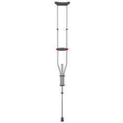 Medline Quick-Fit Aluminum Crutches with Red Dot Hand Grip and I-Beam Height Adjustment, 4'7" - 6'7", 8/CS (MDS80540-8)
