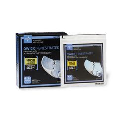 Medline Qwick Fenestrated Nonadhesive Dressing with Aquaconductive Technology, 4.25" x 4", 50/CS (MSC5844F)
