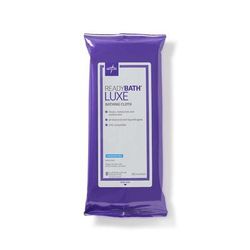 Medline ReadyBath LUXE Total Body Cleansing Heavyweight Washcloth, Fragrance Free, 8/Pack, 24/CS (MSC095103)