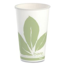 SOLO Bare Eco-Forward Paper Cold Cups, 16 oz, Green/White, 100/Sleeve 10 Sleeves/Carton (SCCRW16BBD110CT)