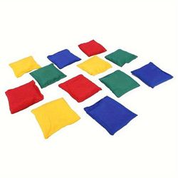TEMU Cornhole Bean Bags Set Of 10/12, Polyester Fabric, Colors, Throwing For Games, 10cm Square Sized, Suitable For 14+