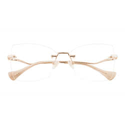 Unisex s horn Gold Metal Prescription eyeglasses - Eyebuydirect s Brimstone