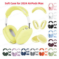 for official 2024 New AirPods Max2 Headphone Protector Solid color liquid silicone earphone cover Soft Shell for Airpods Max2