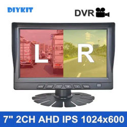 DIYKIT 1024x600 7inch AHD IPS 2CH Rear View Car Monitor Support 720P 1080P AHD CVBS Car Camera Video Recording