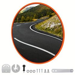 TEMU Convex Mirror 60cm Mirror For Road Unbreakable 130 Degree Convex Mirror Car Park Round Mirror Curved Convex Road Mirror For Home Office Garage Road
