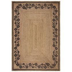 Tappeto da salotto in juta beige 120x170 cm
