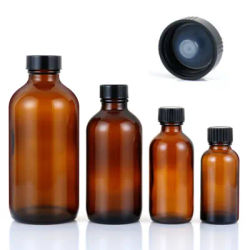 1x 5x 15ml 30ml 60ml 120ml 230ml AMBER Dram Glass Bottle with Screw Cone Caps with Cone liner Airtight Lids