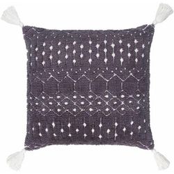 Pagsanjan 18" Square Pillow Moroccan Plush Cream/Gray Throw Pillow - Boutique Rugs