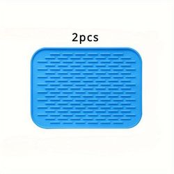 TEMU 2pcs Silicone Heat-resistant Mat, Pot Mat, Non-slip Rectangular Tripod Set, Used For Hot Pot, Plate, Coaster And Table Mat, Multi-functional Table Protection, Kitchen Supplies