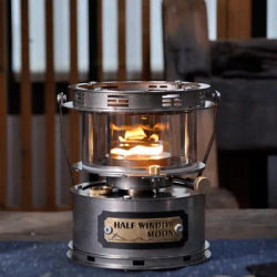 Mini Kerosene Heater 360° Viewing Fire Lamp Stove Portable Camping Lantern Stove Stainless Steel Kerosene Stove for Tea Picnic