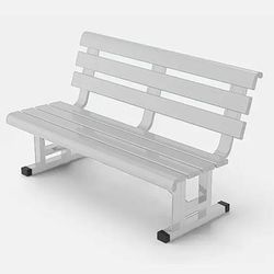 Putterman Court Rest Aluminum Bench with Back Court Equipment White