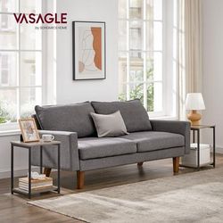TEMU Set Of 2 Side Tables, 2-tier Sofa Side Tables, Bedside Tables With Steel Frames, For Living Room, Bedroom, Home Office, Industrial Style