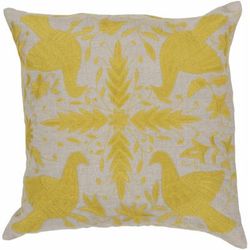 Usk 18" x 18" Traditional Grass Green/Taupe/Lime Green Throw Pillow - Boutique Rugs