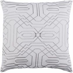 Ashwaubenon 20" Square Traditional Gray/Light Gray Throw Pillow - Boutique Rugs