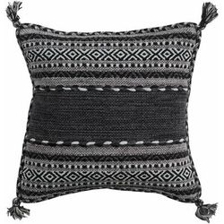 Bensalem 22" x 22" Cotton Black/Charcoal/Light Gray Throw Pillow - Boutique Rugs
