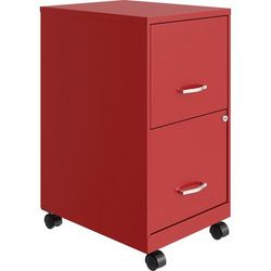 NuSparc Mobile File Cabinet, 14.2" Width x 18" Depth x 26.5" Height, Red, Painted Steel (NPRVF218AMRD)