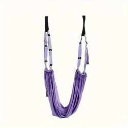 TEMU Versatile Aerial Yoga Hammock With Resistance Bands - Ideal For Ballet, Gymnastics & Pilates Enthusiasts - Stretch & Fitness Gear, Medium Tension, Purple
