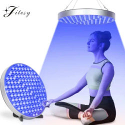 50W Tanning Solarium Lamp for Whole Body 250 PCS Blue light 460nm Round UV Tanning Lamp Foldable Adjustable Stand&Hanging Hooks