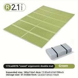 TEMU Double Foldable Camping Sleeping Pad - Thick Ixpe, High Quality & Heat-resistant Aluminum Film, Moisture-proof, Lightweight & Portable For , Includes Storage Bag