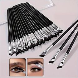 TEMU 50pcs New Eye Detail Makeup Brush, Soft Ultra Thin Blade Eyeshadow, Lying Eyeliner, Eyebrow Brush, Multifunctional Portable Makeup Brush Tool