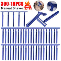 300-10PCS Stainless Razor Blades Disposable Stainless Steel Hospitality Quality Shavers High End Twin Blade Razors for Men