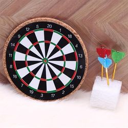 TEMU Miniature Dartboard Model With Colorful Dart - Mixed Colors, For Dollhouse, Model Train Layouts, And Diy Scenes - Perfect Collectible Gift For Hobby Enthusiasts, Miniatures Dollhouse Accessories