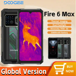 DOOGEE FIRE6 MAX 6.72" FHD+ 120Hz Rugged Phone Thermal Imaging 20800mAh 10W Reverse Charge Android 14 Dimensity 7050 20GB+256GB