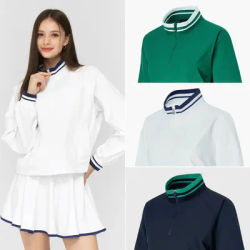 Sun Protection Women Tennis Golf Coat Workout Long Sleeve Jacket Tops Ladies Pleated Skirt High Waist Tennis Badminton Skorts
