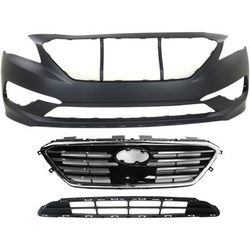 Replacement Grille Assembly Plastic Painted Black Grille, 1-year unlimited-mileage warranty KIT-021818-25