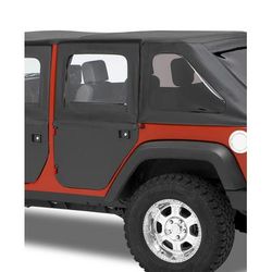 Bestop Half Door Dual-layer poly-cotton vinyl Black diamond 2-Piece Soft Doors Series, Rear, 1-year limited warranty 51799-35