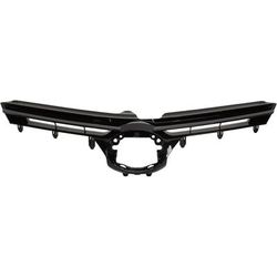 Replacement Grille Assembly Plastic Painted Black Grille, 1-year unlimited-mileage warranty RT07010012