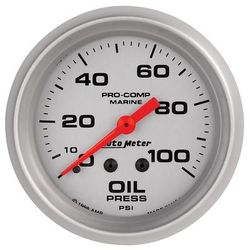 Autometer Oil Pressure Gauge Marine Series, 1-year limited warranty 200777-33