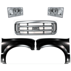 Replacement Grille Assembly Plastic Painted Silver Grille, 1-year unlimited-mileage warranty KIT-022423-581