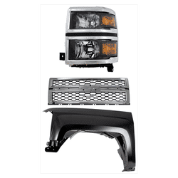 Replacement Grille Assembly Plastic Chrome Grille, 1-year unlimited-mileage warranty KIT-022123-15602