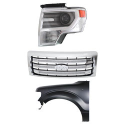 Replacement Grille Assembly Plastic Chrome Grille, 1-year unlimited-mileage warranty KIT-022423-3002