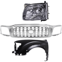 Replacement Grille Assembly Plastic Chrome Grille, 1-year unlimited-mileage warranty KIT-031323-17802