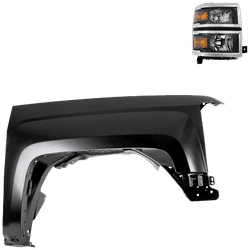 Replacement Fender Steel Primed, Front, Passenger Side, 1-year unlimited-mileage warranty KIT-022123-15404