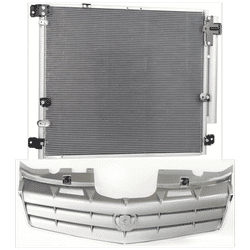Replacement Grille Assembly Plastic Painted Gray Grille, 1-year unlimited-mileage warranty KIT-111823-52