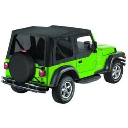Bestop Soft Top Dual-layer poly-cotton vinyl Black diamond Without Frame (Requires Factory Frame) Replace-A-Top, 51129-35
