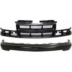 Replacement Bumper Steel Painted Black, Front, 1-year unlimited-mileage warranty KIT-30215-08
