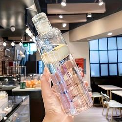 TEMU Lightweight Transparent Water Bottle With Time Marker - Durable Pp, Ideal For Outdoor Sports, Fitness & Travel