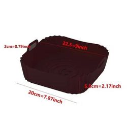 TEMU Silicone Air Fryer Liners - Square Baking Mats For Oven & Air Fryer, Food Grade, Red & Gray, Cake Rolls, Chicken, And , Air Fryer Accessories | Flexible Cooking Mats | Silicone Baking Tools